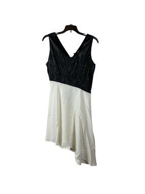 Very J Women Faux Leather Asymmetrical Sleeveless Dress Size M